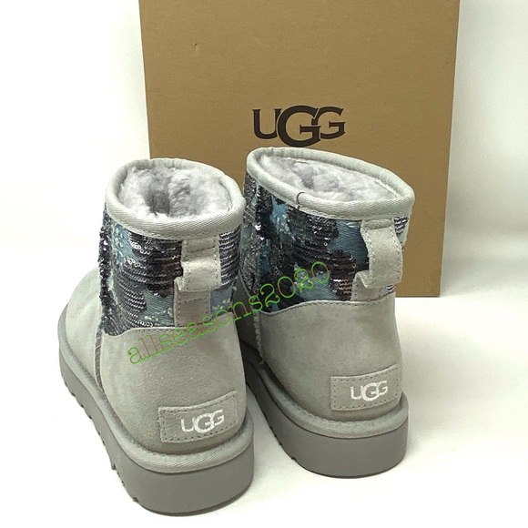 UGG Mini Sequin Star Women’s Boots Suede Grey - Picture 3 of 11